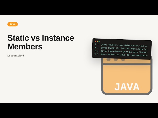 Static vs Instance Members | Java Tutorial