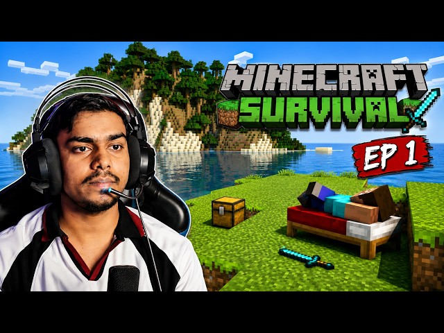 I Started My Minecraft Survival Journey! 🌲⛏️ | Episode 1 #minecraft #viral #fyp #viral #foryou