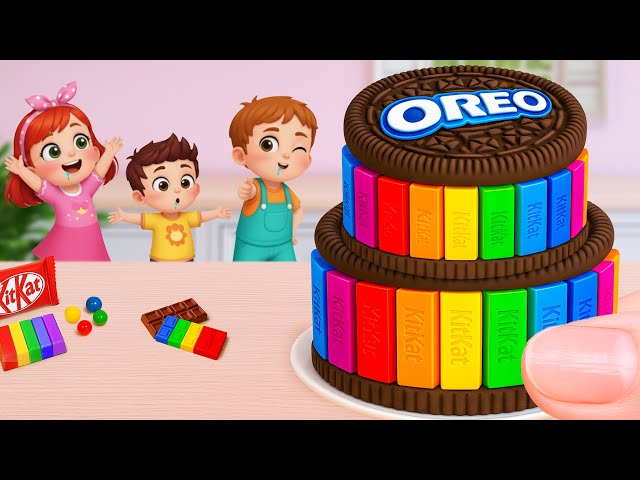 Miniature Rainbow Cake Tutorial 🌈 Best Colorful Mini Rainbow Oreo & KitKat Cake Recipe 💕 Yummy Teeny