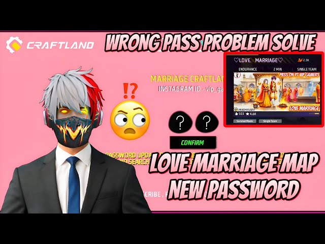 😍 LOVE MARRIAGE 🎀 MAP 🗺️ NEW PASSWORD FREE FIRE | VIP GAMERS #freefire #craftland #lovemarriage 