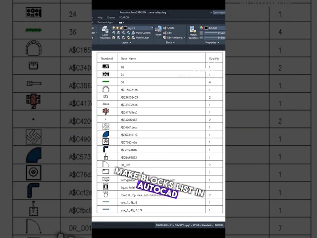 MAKE BLOCK LIST IN ONE CLICK IN AUTOCAD #autocadarchitecture #autocadtutorial18
