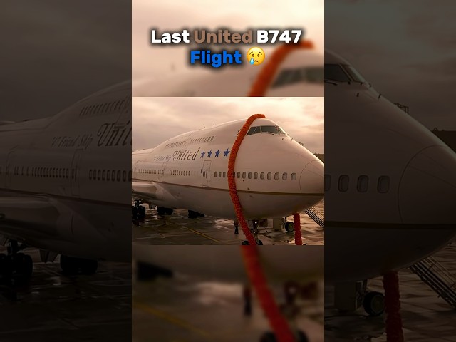 Last United B747 Flight 😥 #shorts #aviation #airplane #lastflight #boeing #b747 #united #edit #fyp