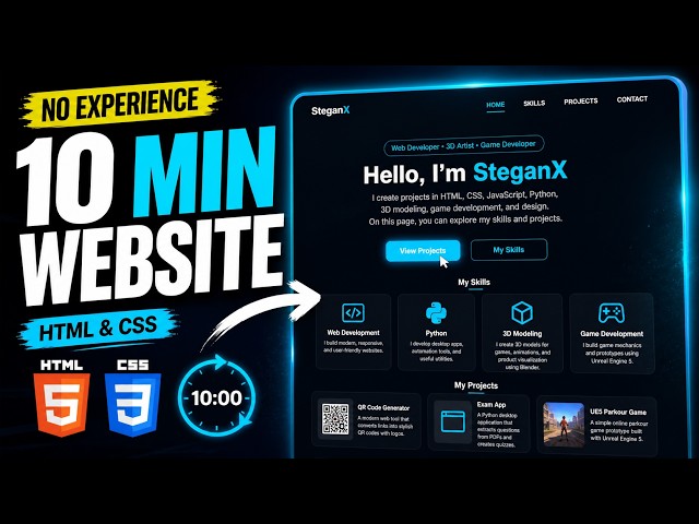 Build a Modern Portfolio Website in 10 Minutes (HTML & CSS)
