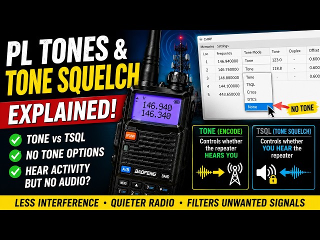 Ham Radio PL Tones vs Tone Squelch Explained | Repeater Programming Basics