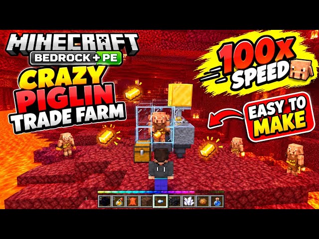 Minecraft crazy pigling trade farm fully automatic easy to make#