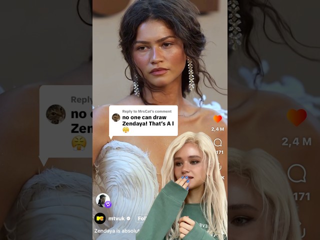 is my drawing of Zendaya REAL or AI?😳 | JULIA GISELLA