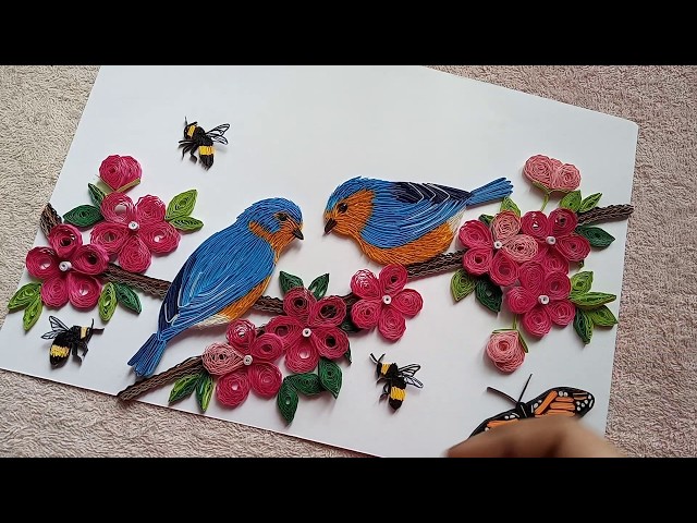 Watch updated video (link in description) | Quilling a bird - most requested video