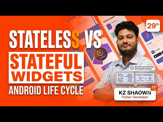 Class 13 || Stateful vs Stateless widget || Flutter lifecycle