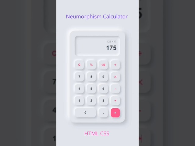 Build a Modern Neumorphism Calculator UI with HTML & CSS Only | Soft UI Calculator Design Tutorial