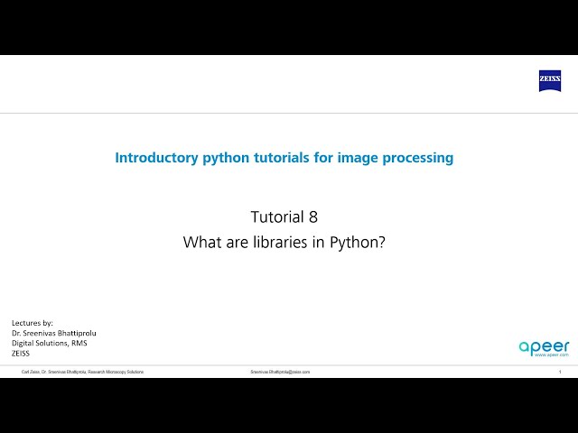 Tutorial 08 - What are libraries in python?