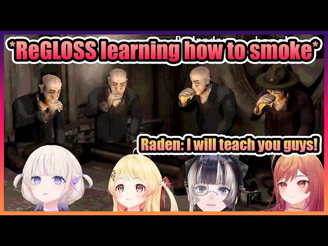 Raden, an Experienced Veteran, Teaches ReGLOSS How to Properly Smoke a Cigarette【Hololive】