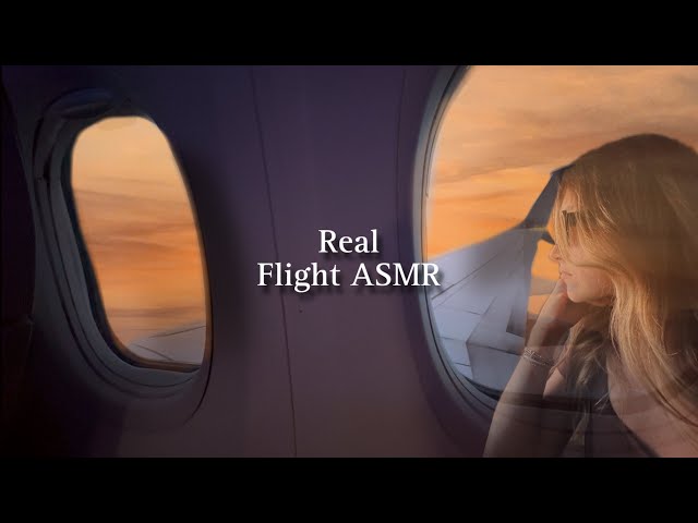 ASMR - Real Flight POV (Soft/Clicky Whisper Voiceover) (Sunset)
