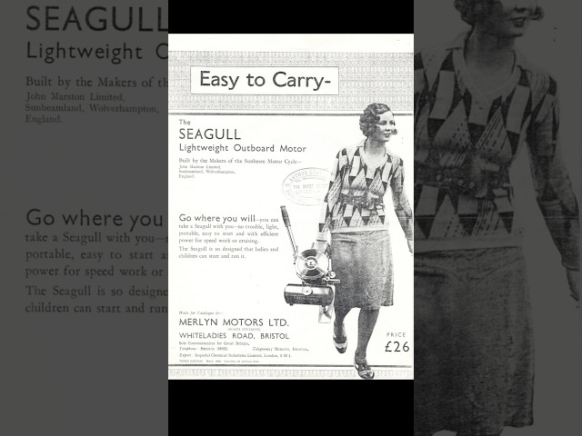 British Seagull Outboard Engine for small boats #boating #british #motor