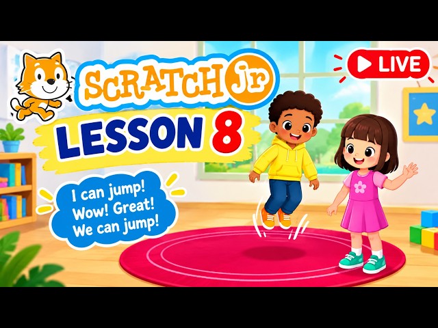 LIVE ScratchJr Lesson 8 for Kids 🚀 | Learn to Code with Scratch Jr | Fun Coding for Beginners
