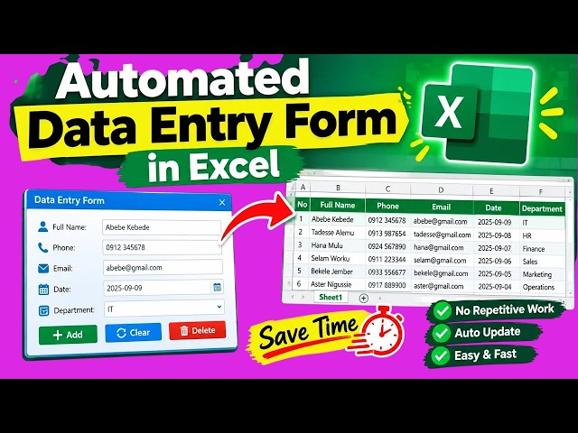 create data entry form in Excel | Data entry Form in excel