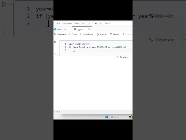 Python Leap Year Program in 30 Seconds! 🐍✨ #python #coding #shorts