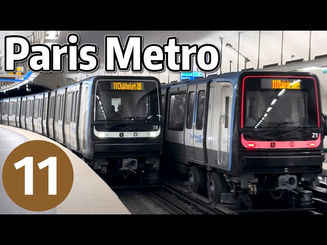 ⁴ᴷ⁶⁰ Exploring Paris Metro Line 11 (New MP14s)