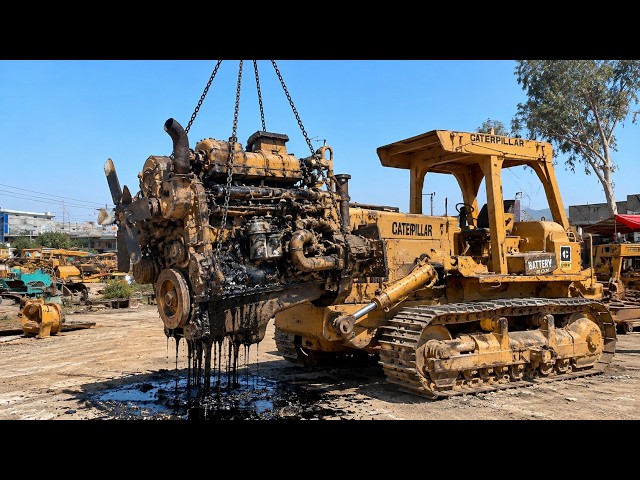 Extreme Caterpillar Engines Restoration | Seized,Rusted & Broken Crankshaft | Heavy Equipment Repair