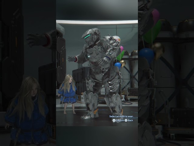 Diana and Hugh do the robot when idle in outfit selection #pragmata