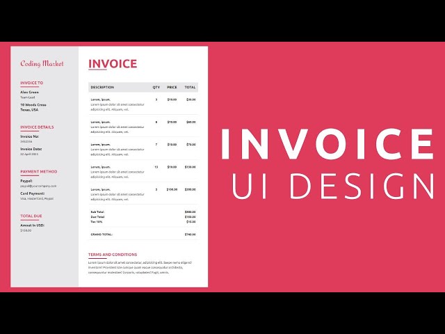 Invoice UI Design Using HTML and CSS | Invoice Template | #invoicedesign #invoicetemplate