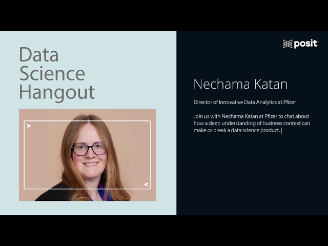 The importance of relevant analytics | Nechama Katan @ Pfizer | Data Science Hangout