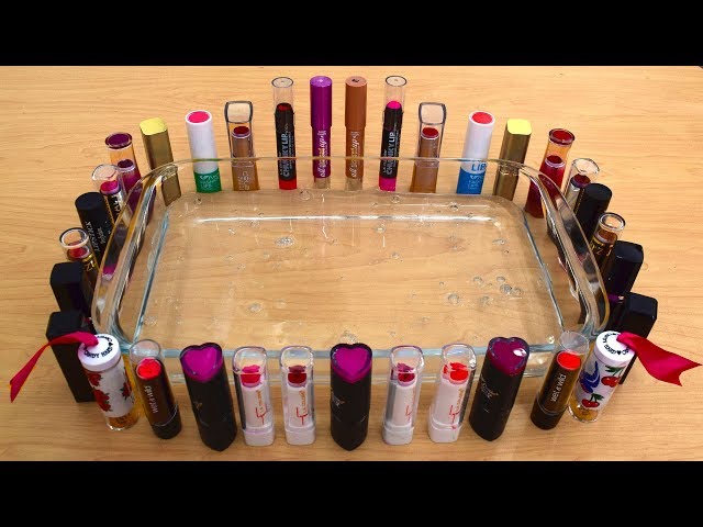 Mixing Lipstick Into Clear Slime ! Recycling My Old Lipstick In Slime - Slime Smoothie!