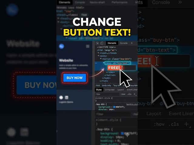 Change Any Website Button Text 😱 #shorts
