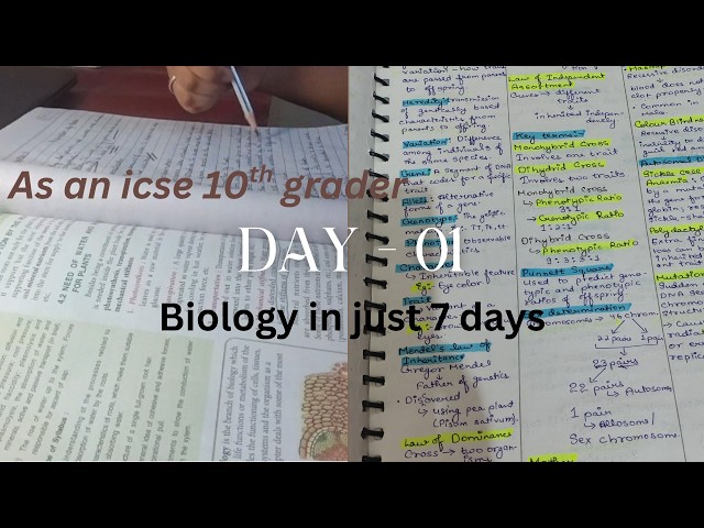 ICSE Class 10 Biology in 7 Days | Day 1 | Study With Me 📚#class10 #icse #study