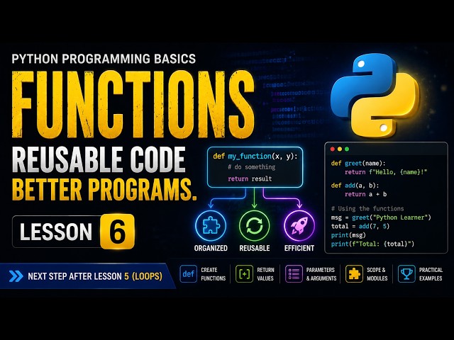 Lesson 6: Functions | Python for Beginners