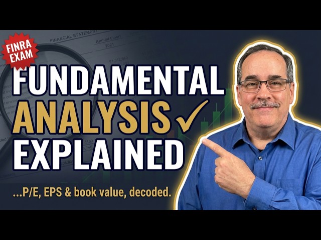 SIE Exam: Fundamental Analysis Basics (P/E, EPS & Book Value) | Michael Finnen