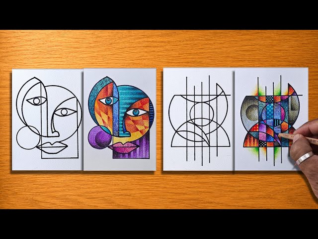 14 Minutes Of Relaxing Art / Mindful Abstract Drawing & Coloring For Beginners / Step By Step 