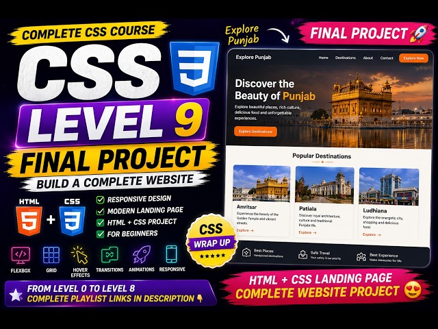 Build Responsive Landing Page with HTML & CSS🔥|2026