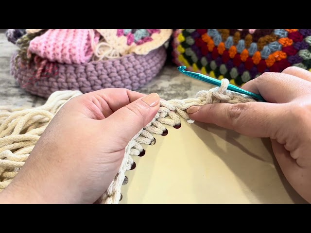 How to Crochet a Basket with Wooden Base Absolute Beginners Tutorial