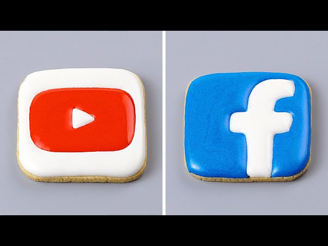 Fancy Social Media Cookies Decorating Ideas | Creative Logo Cookies Ideas | So Yummy Cookies Recipes