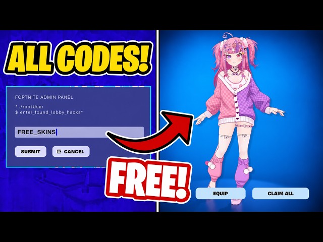NEW SECRET ADMIN PANEL CODES IN FORTNITE! (ALL FREE SKIN LOBBY HACK CODES)
