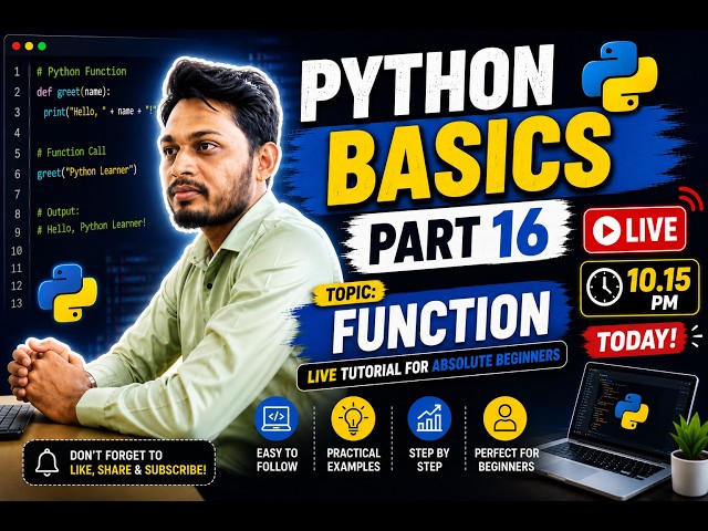 Python Function Explained | Python Full Course for Beginners (Part 16)