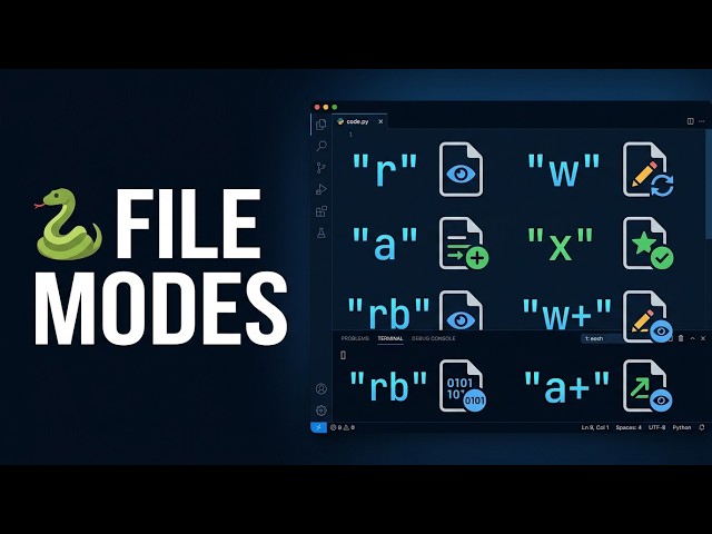 95 🐍 Python File Opening Modes Explained | r, w, a, x, b & +