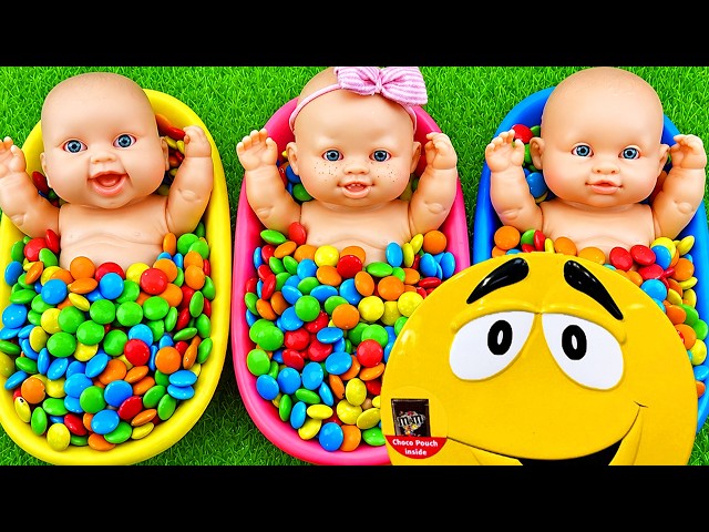 5 Minutes Satisfying Video | Mixing Funny Candy ASMR & Make Up in 3 Bathtubs with Magic M&M's Candy