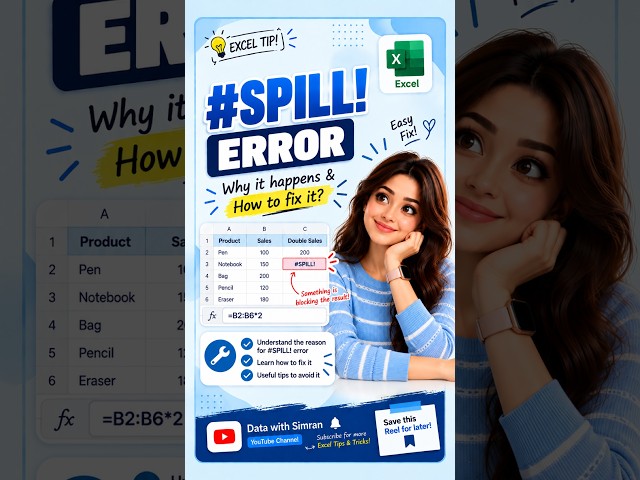 #SPILL! Error in Excel #excel #dataextractor #exceltips #spreadsheetmagic #exceltricks