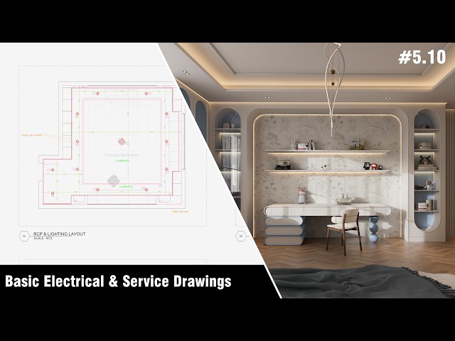 Basic Electrical & Service Drawings in Rhino  |  Kids Bedroom (5.10) | Rhino * D5 Render