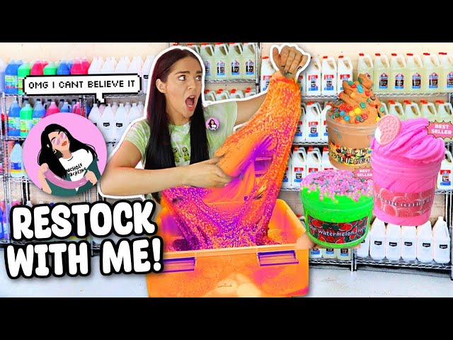 RESTOCK MY SLIME SHOP WITH ME! *i made WAY TOO much slime AGAIN*