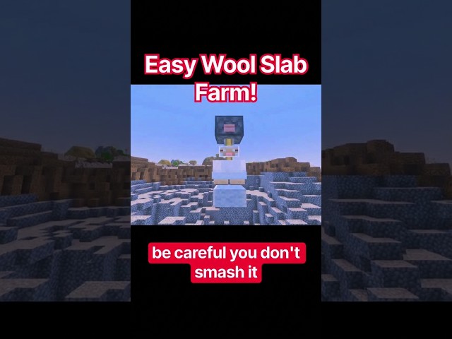 Easy Wool Slab Farm! #mctutorial #minecraftmemes #mcpe