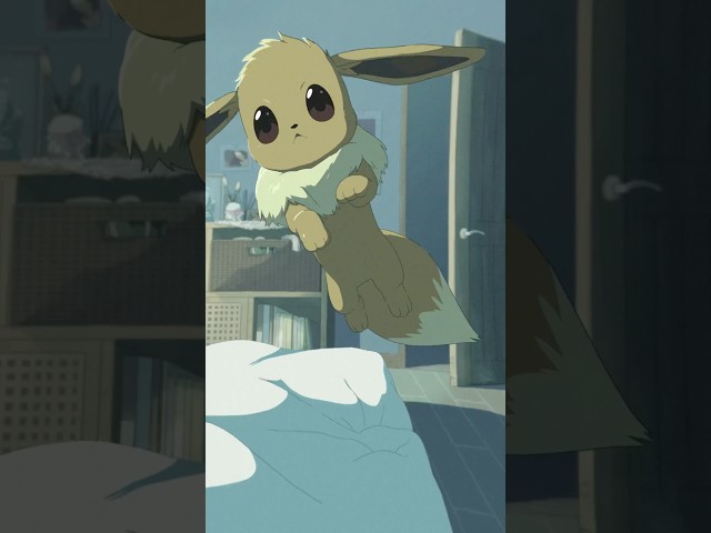 No more sleeping—Eevee is ready to start the day! 😄 #Eevee #PokemonSleep #Pokemon