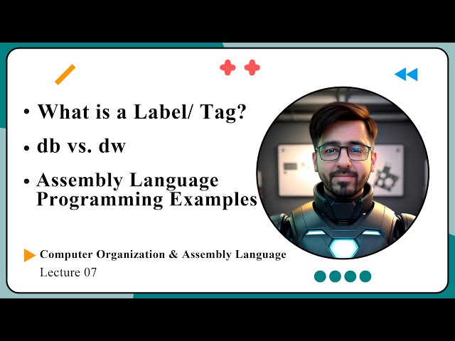 Lecture 07:  Label/ Tag, dw, db & Assembly Language Programming Examples