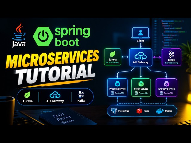 Spring Boot Microservices Tutorial 2026 | Eureka, API Gateway, Kafka, Docker & PostgreSQL