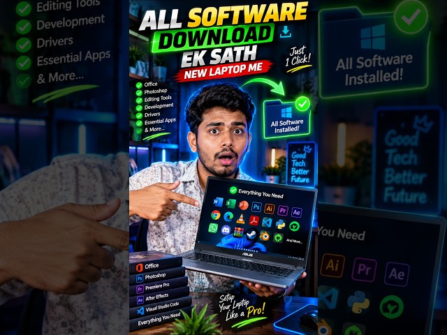 Install All Essential Software on a New Laptop! 💻🔥  #PCSoftware #SoftwareDownload #naistech #tech