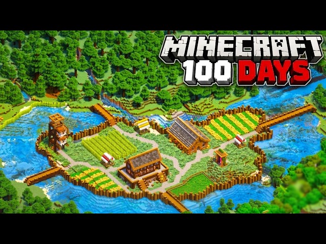 I Survived 100 Days Building The ULTIMATE River Base in Minecraft Survival