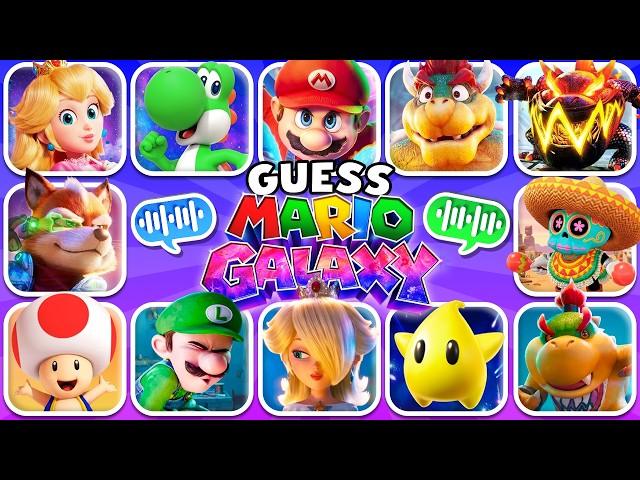 Guess The Voice! 🔊 | Super Mario Galaxy Movie Quiz ~ Mario, Luigi, Yoshi, Bowser Jr., Rosalina
