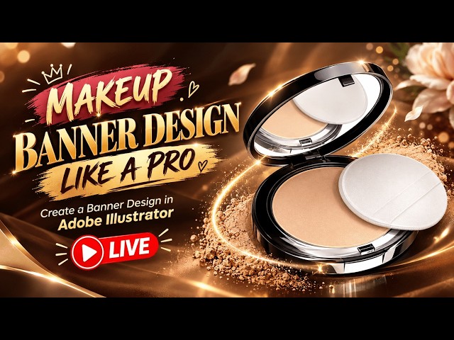 MAKEUP BANNER DESIGN LIKE A PRO | Adobe Illustrator. @Designsbymehru