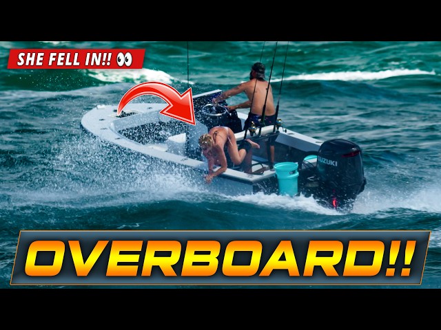 LADY LAUNCHED OVERBOARD AT HAULOVER INLET! | HAULOVER BOATS | WAVY BOATS